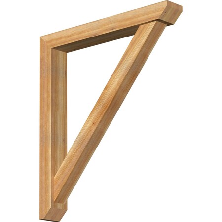 Ekena Millwork Traditional Slat Rough Sawn Bracket w/ Offset Brace, Western Red Cedar, 6"W x 42"D x 48"H BKT0604X42X48TRA06RWR